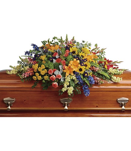 Colorful Reflections Casket Spray from Richardson's Flowers in Medford, NJ